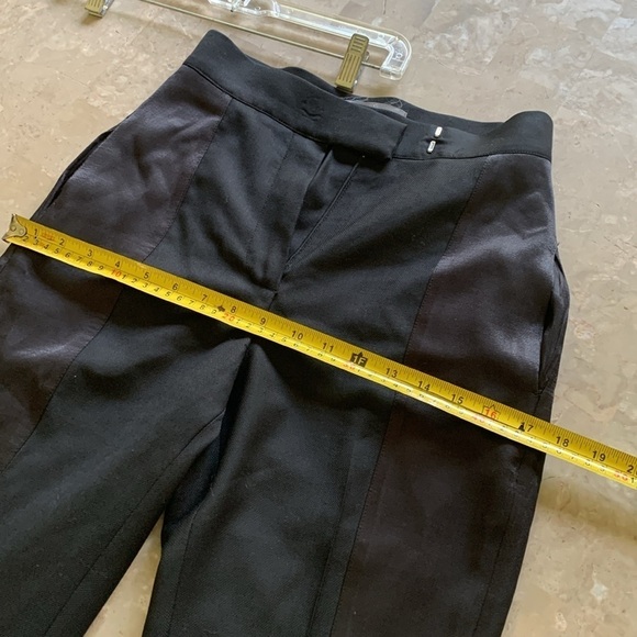 PNK casual black high waisted tuxedo trousers pants two tones black size S wool - Picture 14 of 14